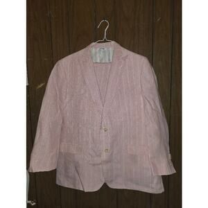 Brooks Brothers Great Gatsby Collection Pink Stripe Linen Suit Jacket & Pants